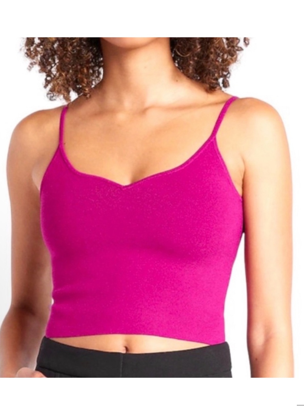 Express Body Contour Sweetheart Cropped Sweater Cami (Women’s Medium)